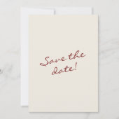 Hand Drawn Burgundy Romantic Whimsical Wedding Save The Date (Vorderseite)