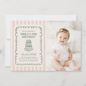 Hand Drawn Cake Quirky Unique Birthday Party Photo Einladung (Vorderseite)