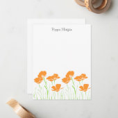 Hand Drawn California Poppies Mitteilungskarte (Vorderseite/Rückseite Beispiel)