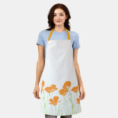 Hand Drawn California Poppies Schürze (Getragen)