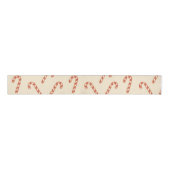 Hand-Drawn Candy Cane Ivory Christmas Ripsband (Vorderseite)