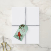 Hand-Drawn Cardinals & Greenery | Christmas Geschenkanhänger (Mit Garn)