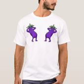 Hand Drawn Cartoon Cute Eggplants Posing T-Shirt (Vorderseite)