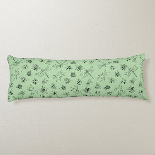 Hand-Drawn Cartoon Insects Pattern  Seitenschläferkissen (Rückseite)