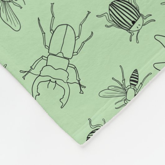 Hand-Drawn Cartoon Insects Pattern Throw Blanket Fleecedecke (Ecke)
