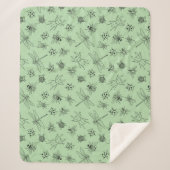 Hand-Drawn Cartoon Insects Pattern Throw Blanket Sherpadecke (Vorderseite)
