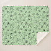 Hand-Drawn Cartoon Insects Pattern Throw Blanket Sherpadecke (Vorderseite (Horizontal))