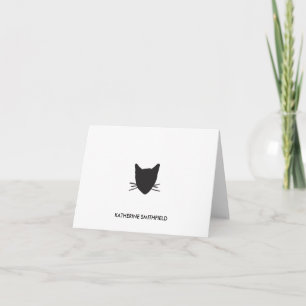 Hand Drawn Cat Personal Stationery Dankeskarte