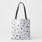 Hand Drawn Celestial Night Sky Pattern Tasche (Vorderseite)