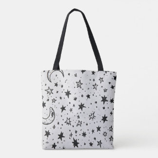 Hand Drawn Celestial Night Sky Pattern Tasche