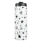 Hand Drawn Celestial Night Sky Pattern Thermosbecher (Vorderseite)