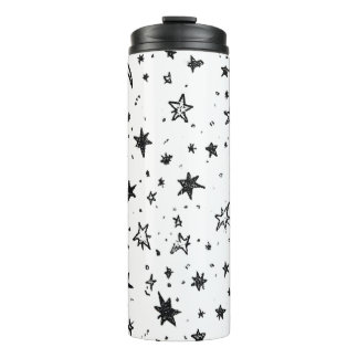 Hand Drawn Celestial Night Sky Pattern Thermosbecher