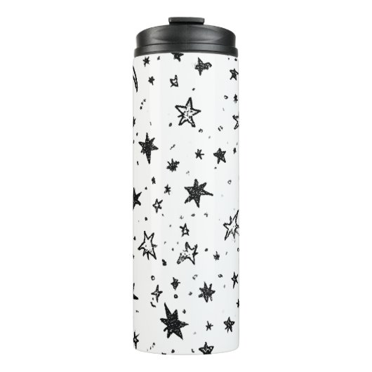 Hand Drawn Celestial Night Sky Pattern Thermosbecher (Vorderseite)