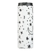 Hand Drawn Celestial Night Sky Pattern Thermosbecher (Rückseite)
