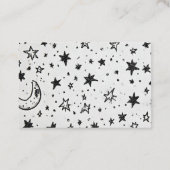 Hand Drawn Celestial Night Sky Pattern Visitenkarte (Rückseite)