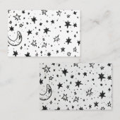 Hand Drawn Celestial Night Sky Pattern Visitenkarte (Vorne/Hinten)