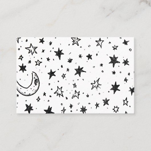 Hand Drawn Celestial Night Sky Pattern Visitenkarte (Vorderseite)