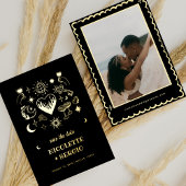 Hand Drawn Celestial Wedding Save the Date in Gold Folieneinladung