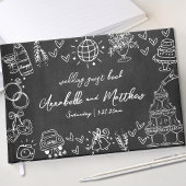 Hand Drawn Chalk Whimsical Wedding Gästebuch