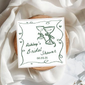 Hand Drawn Champagne Brautparty Napkins Serviette
