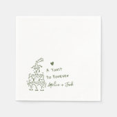 Hand Drawn Champagne Glass Tower Wedding Napkins Serviette (Vorderseite)