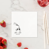 Hand Drawn Champagne Tower Glass Wedding Napkins Serviette (Beispiel)