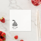 Hand Drawn Champagne Tower Glass Wedding Napkins Serviette (Beispiel)
