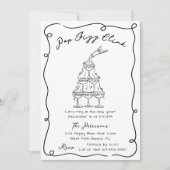 Hand Drawn Champagne Tower New Years Eve Party Einladung (Vorderseite)