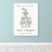 Hand Drawn Champagne Tower Retro Welcome wedding Leinwanddruck (Insitu (Holzboden))