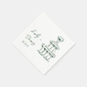 Hand Drawn Champagne Tower Wedding Napkins Serviette (Ecke)