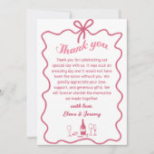 Hand Drawn Champagne Wedding Danke Karte (Vorderseite)