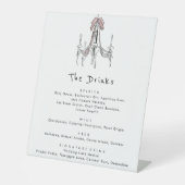 hand drawn Chandelier Wedding Drinks List Sockelschild (Vorderseite)