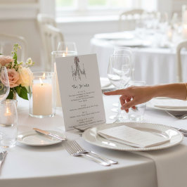 hand drawn Chandelier Wedding Drinks List Sockelschild