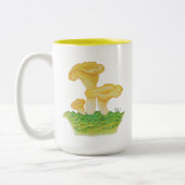 Hand Drawn Chanterelle Mushroom Zweifarbige Tasse (Links)