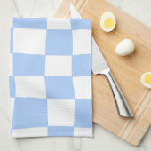 Hand Drawn Checkerboard Pattern (sky blue/white) Geschirrtuch (Viertel Falte)