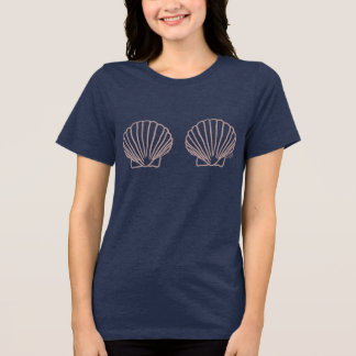 Hand-drawn Cheeky Clam Shells Tri-Blend Shirt