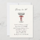 hand drawn cheers to 30, birthday party invitation einladung (Vorderseite)