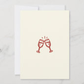 Hand Drawn “Cheers to 30 Years” Birthday Einladung (Rückseite)