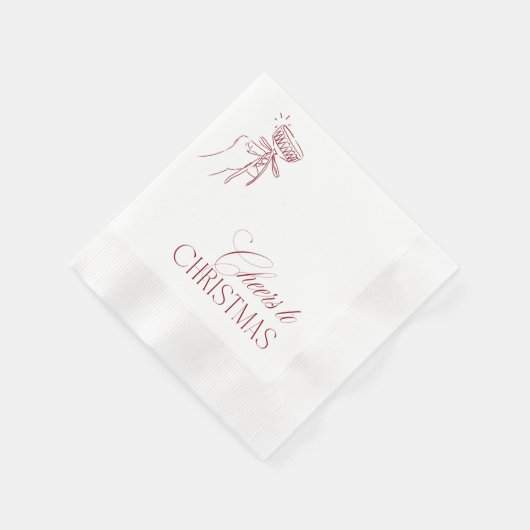 Hand Drawn "Cheers to Christmas" Holiday Party Serviette (Ecke)