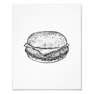 Hand-Drawn Cheeseburger Art Print Fotodruck