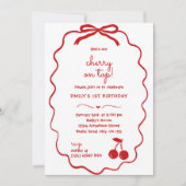 Hand Drawn Cherry am höchsten Geburtstag Einladung (Vorderseite)