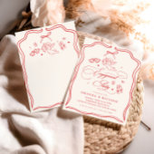 Hand Drawn Cherub Vintage Cupid Engagement Party Einladung