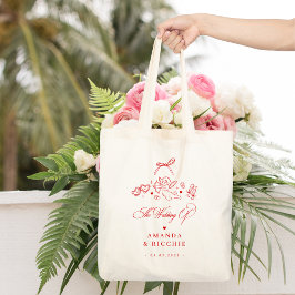 Hand Drawn Cherub Vintage Cupid Wedding Favor Tragetasche