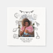Hand Drawn Chic Arch Photo Graduate Party Serviette (Vorderseite)