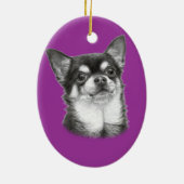 Hand Drawn Chihuahua Artwork Keramik Ornament (Hinten)