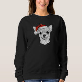 Hand-Drawn Chihuahua Christmas Custom Name Dog Sweatshirt (Vorderseite)