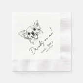 Hand Drawn chihuahua Drinks on me Cocktail Serviette (Vorderseite)
