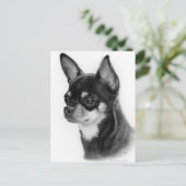 Hand Drawn Chihuahua Head Study Postkarte (Stehend Vorderseite)