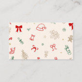 Hand Drawn Christmas Baby Shower Diaper Raffle Begleitkarte (Rückseite)