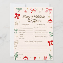 Hand Drawn Christmas Baby Shower Predictions Game Einladung